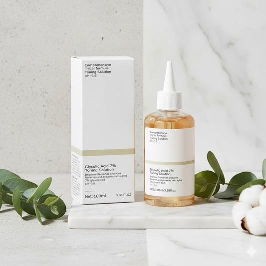 חומצה גלוקולית 7% להסרת פצעי אקנה ולשיפור הזנת העור